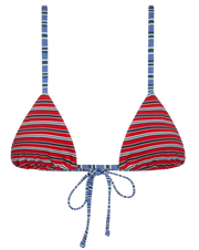 Lumia Skimpy Triangle Bikini Top - Red Summer Stripe