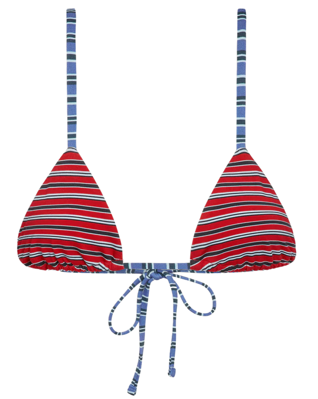 Lumia Skimpy Triangle Bikini Top - Red Summer Stripe