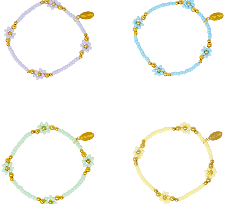 Tiny Daisies & Hearts Bracelet