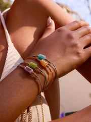 Sunkiss 18K Gold Non-Tarnish Love Braided Bracelet: Purple