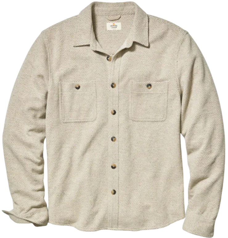 Pacifica Stretch Twill Shirt - Taupe Herringbone