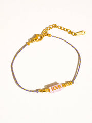 Sunkiss 18K Gold Non-Tarnish Love Braided Bracelet: Orange