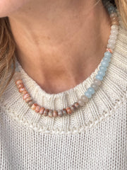 Rowan Necklace - Light Blue/Peach/Ivory