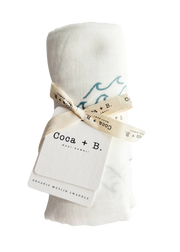 Surfer Wave Organic Bamboo Swaddle + Beach Nursery Decor
