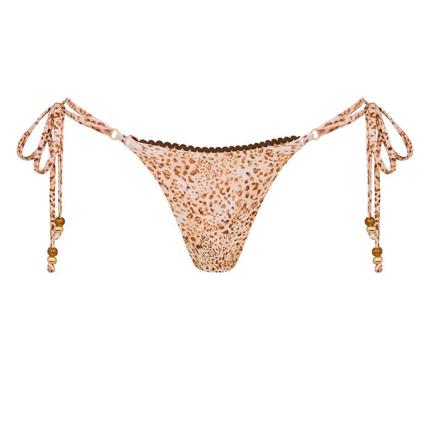 Decorative Thong Tie Side Bikini Bottom - Wild Skies