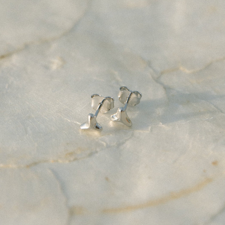 Shark Tooth Studs - Silver