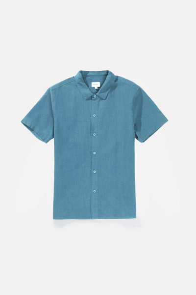 Classic Linen Ss Shirt -  Mineral Blue