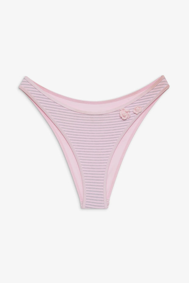 Dove Bikini Bottom - Rosewater Stripe