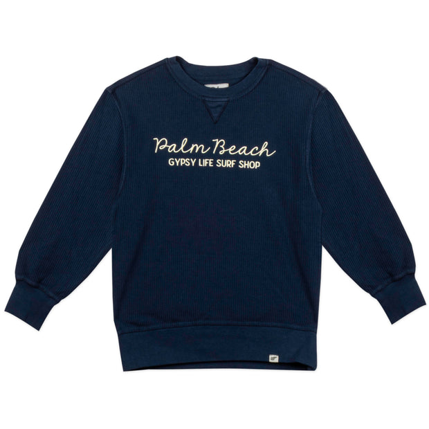 Gypsy Life Women's Dyed Corded Crew - Navy