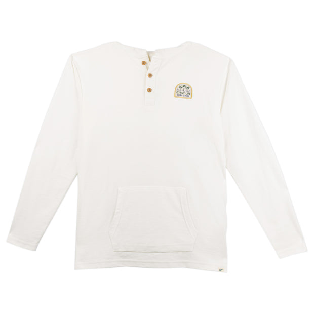 Gypsy Life Bum Rap Palms Henley Hood - Ivory