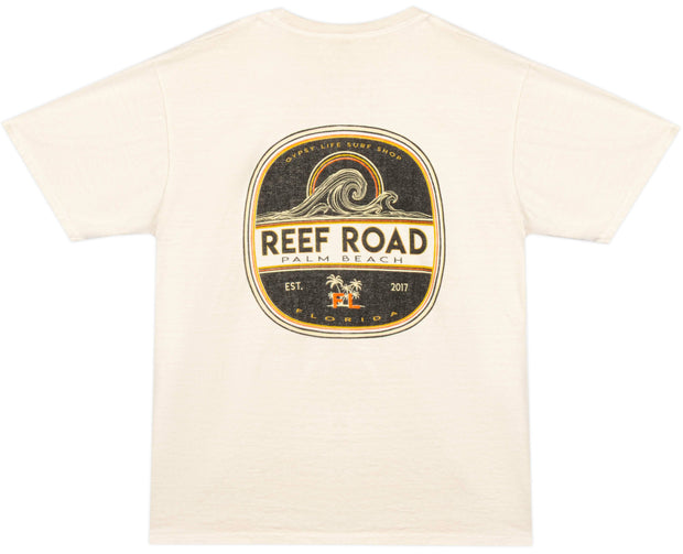 Gypsy Life Surf Shop - Dyed Ringspun Tee - Road Home Wave - Cappuccino