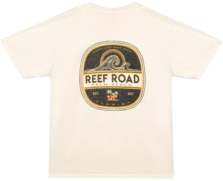 Gypsy Life Surf Shop - Dyed Ringspun Tee - Road Home Wave - Cappuccino