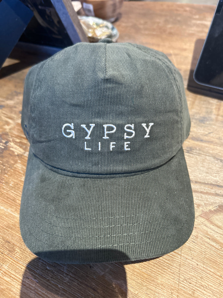 Gypsy Life Wide Wale Corduroy Hat - Dark Olive