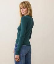 Lexi Rib Sun-In Longsleeve Crew Tee - Emerald