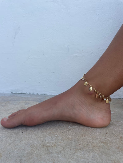 Gypsy Life Charm Anklet with Diamond