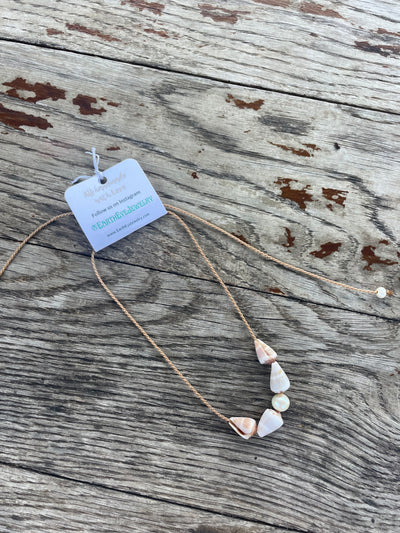 Seashells & Pearl Adjustable Necklace