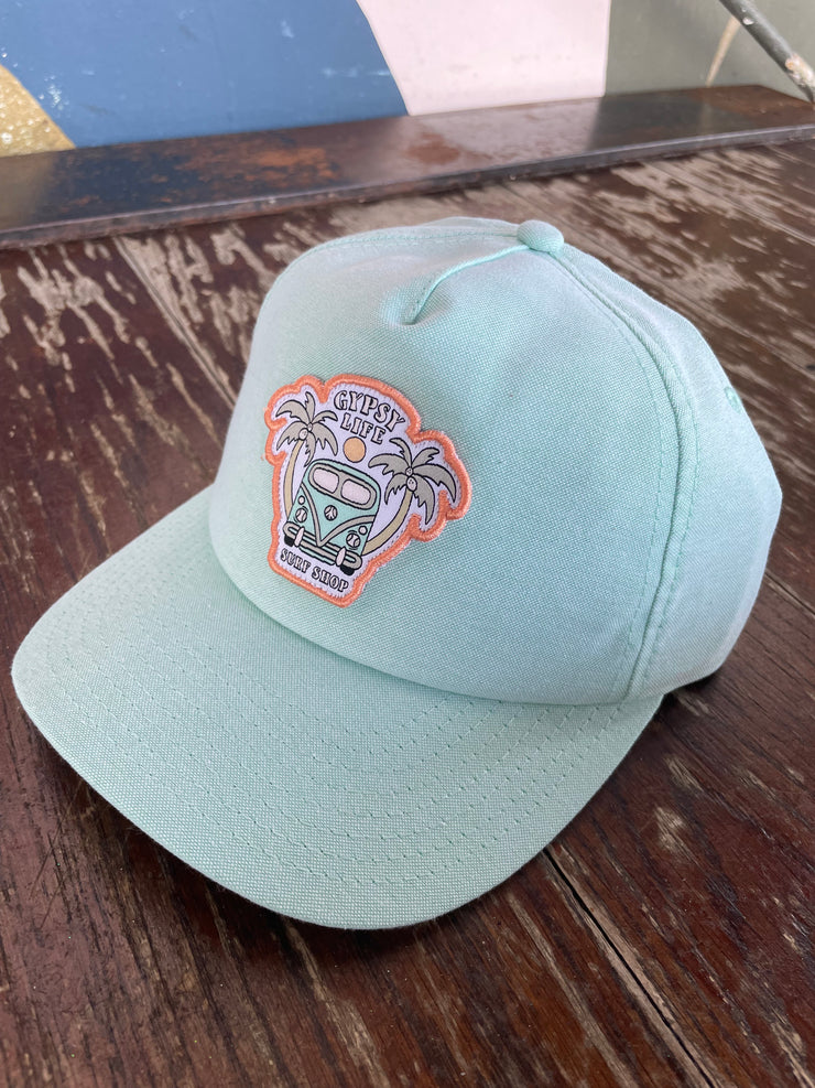 Gypsy Life Van Trucker Hat - Seafoam Oxford