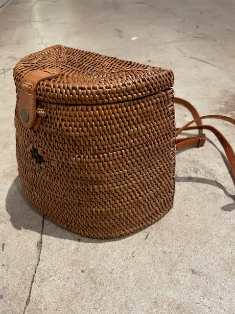 Rattan Bucket Backpack - Natural