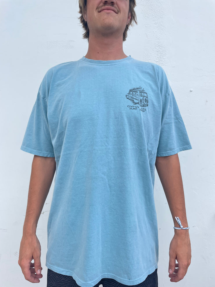 Gypsy Life Samaritan Woody/Surf V2 Dyed Ringspun Tee - Denim