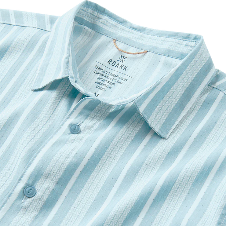 Bless Up Breathable Stretch Shirt - Stripe Dusty Blue