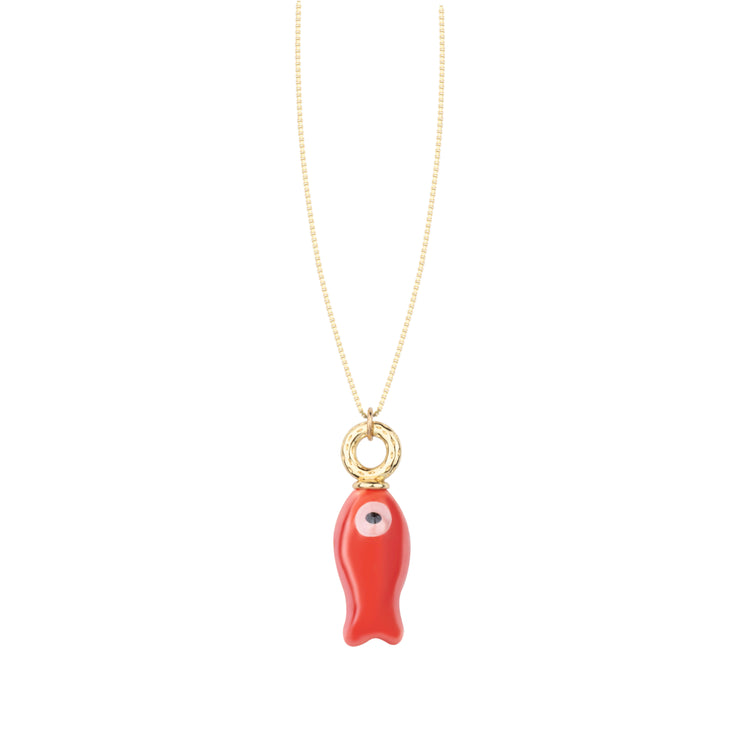 Gypsy Life Ceramic Fish Charm Necklace - Assorted