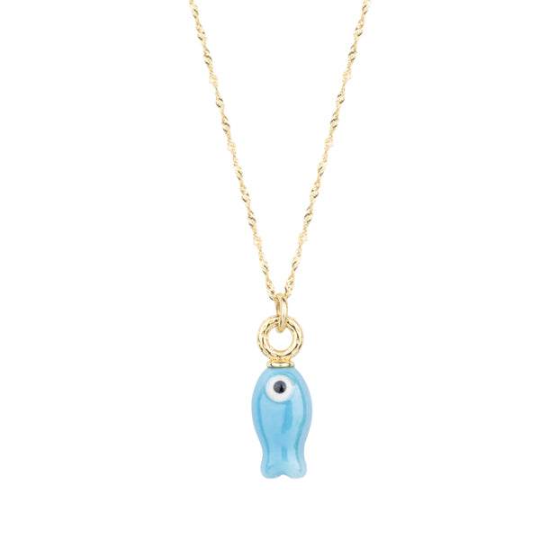Gypsy Life Ceramic Fish Charm Necklace - Assorted