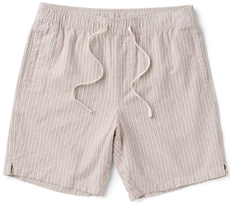 J. Linen Stripe Elastic 18" Walkshort - Plume