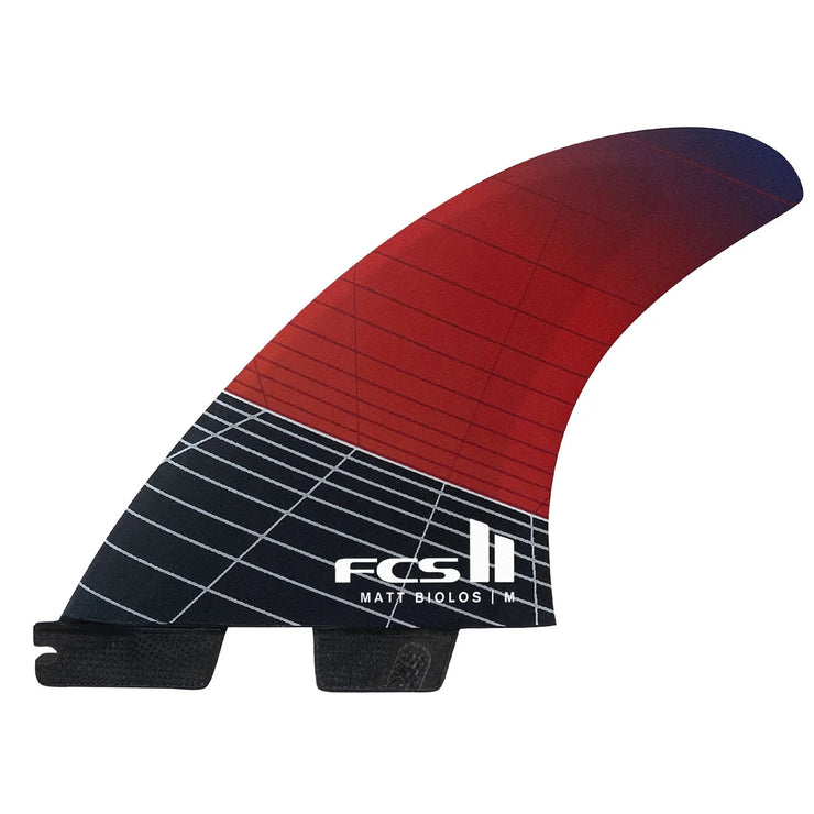 FCS II Matt Biolos PC Carbon Medium Tri Fin Set - Red