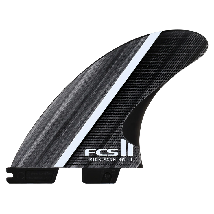 FCS II Mick Fanning Glass Fibre Fusion Medium Tri Fin Set - Smoke White