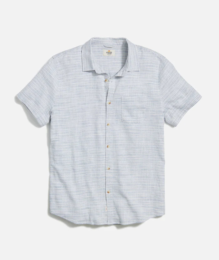 Classic Stretch Selvage Shirt - Blue Mini Stripe