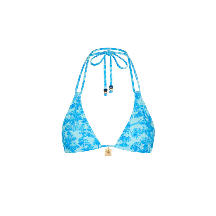 Simple Strap Halter Bikini Top - Ocean Paradise – Gypsy Life Surf Shop