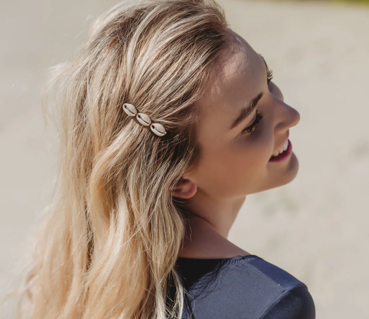 Triple Puka Shell Hair Pins - Salty Hair