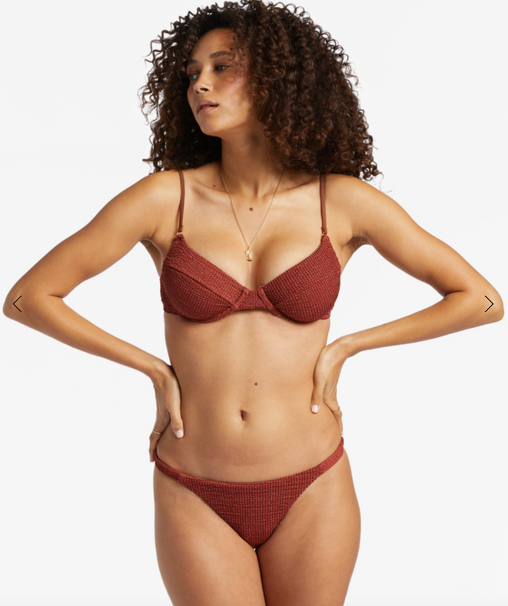 Shimmer High Morgan Underwire Bikini Top - Deep Sienna