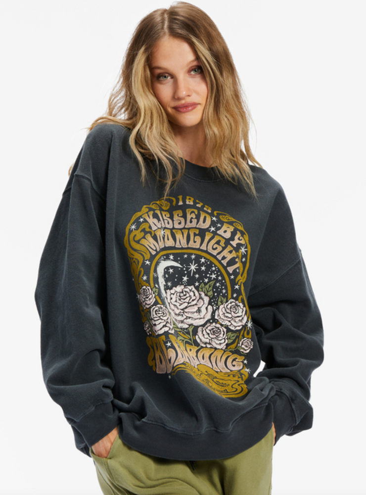 Ride In Oversized Crewneck Sweatshirt - Black 2