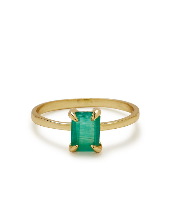 Emerald Statement Ring - Gold