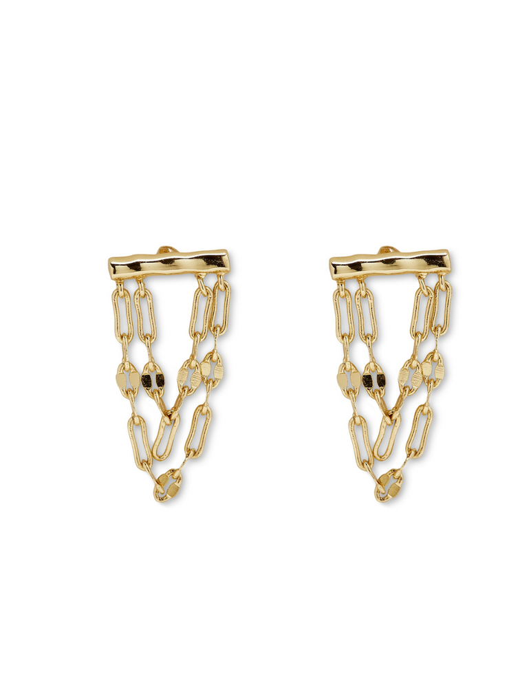 Draped Bar Earrings - Gold