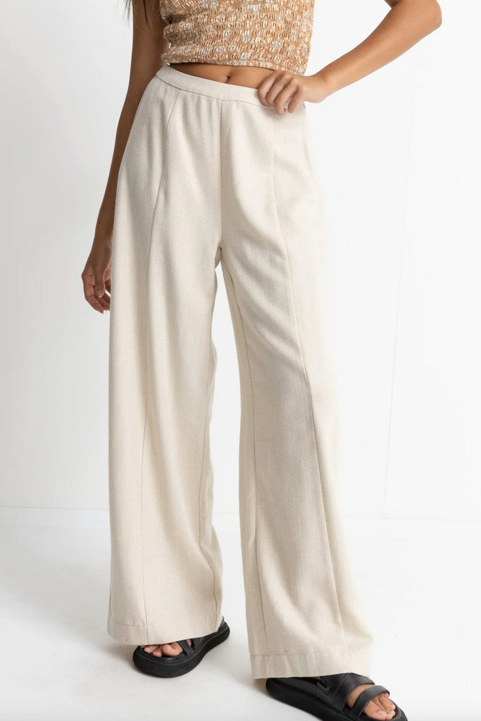 Buy Beige Wide-Leg Trousers Online - RK India Store View