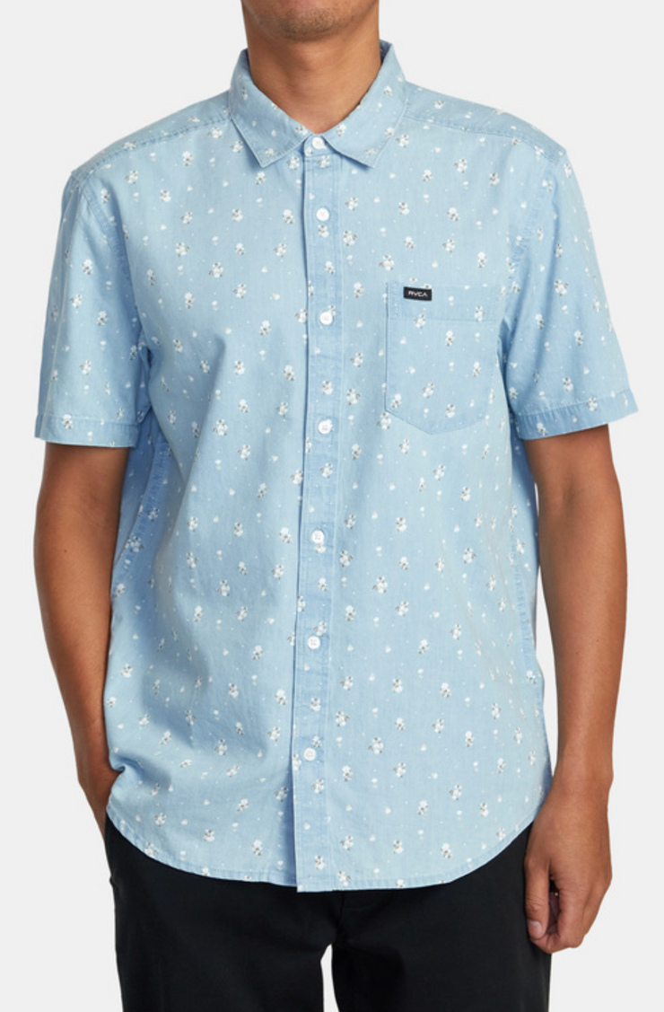 County Line Short Sleeve Shirt - Washed Denim