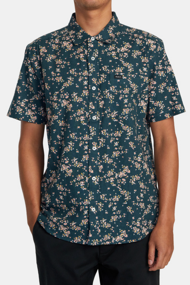 Rvgazi Short Sleeve Button Up Shirt - Duck Blue