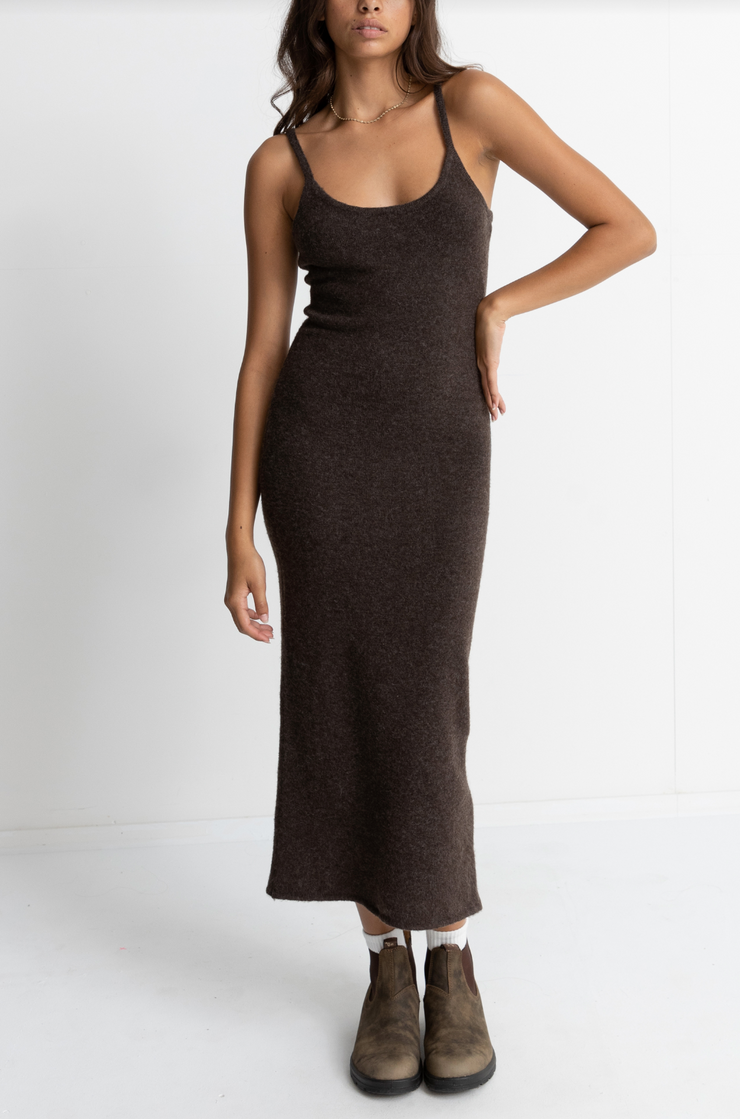 Knit Midi Dress- Chocolate