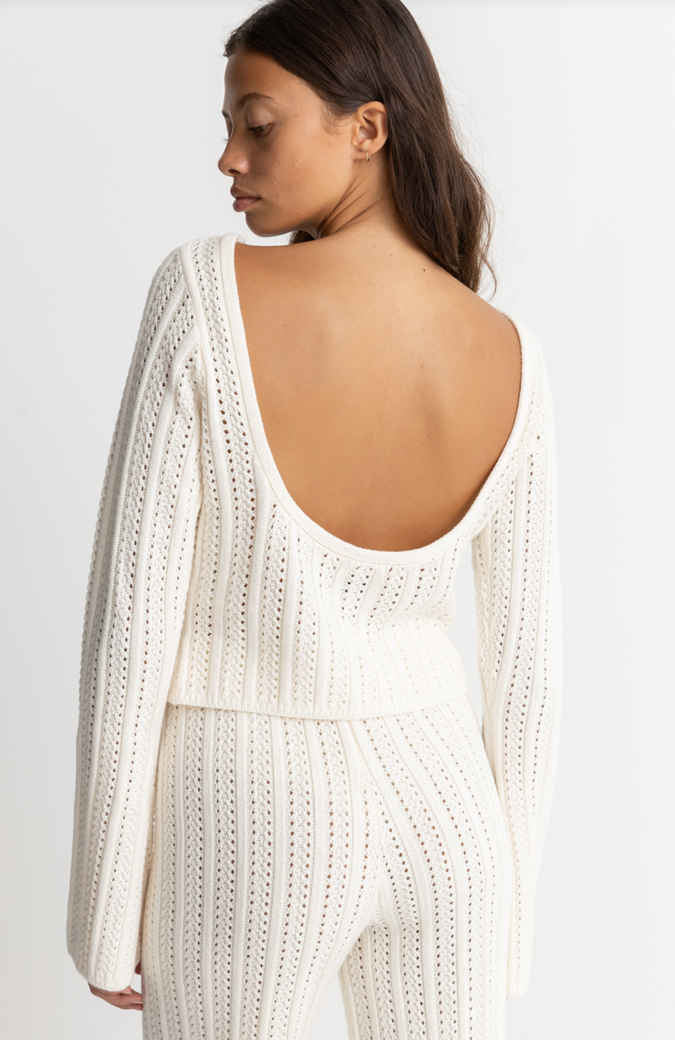 Charlize Long Sleeve Top - White