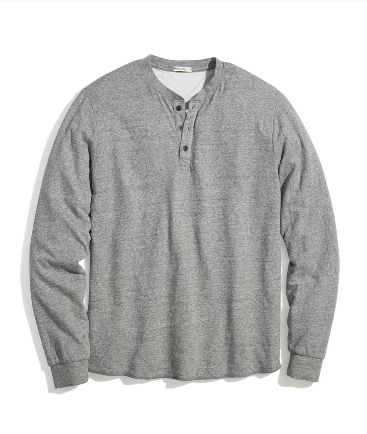 Double Knit Henley - Heather Grey Mocktwist