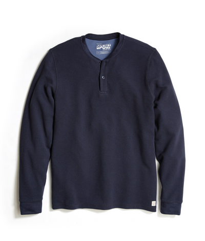 Sport Waffle Henley - Sky Captain