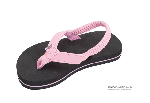 The Grombow - Soft Rubber Top Sole with 1/2" Narrow Strap and Pin line - Pink