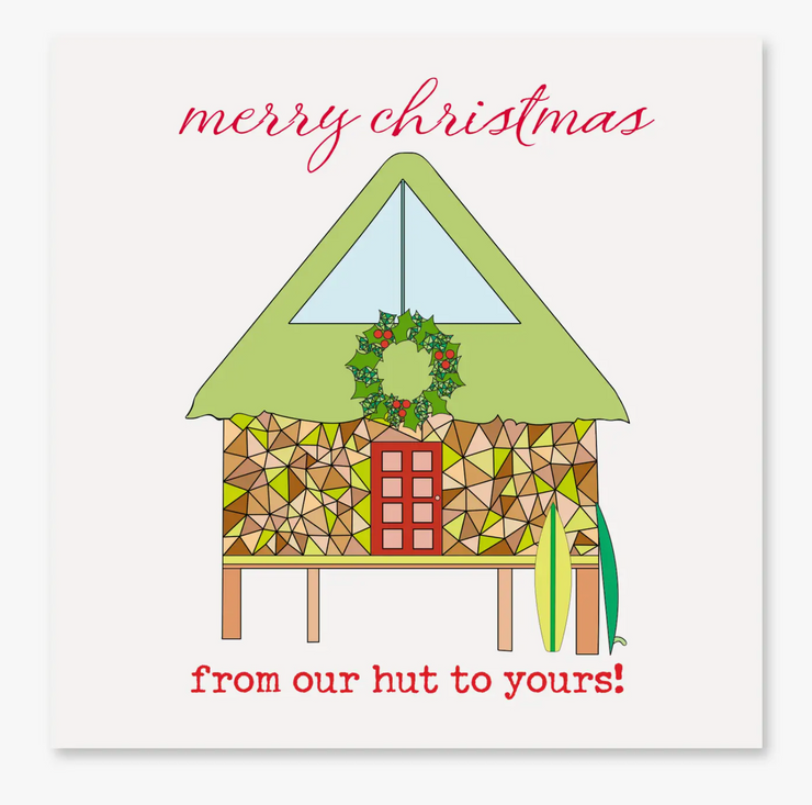 Holiday Tiki Hut Greeting Card