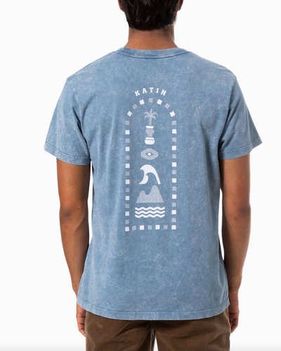 Stack Tee- Spring Blue Sand Wash