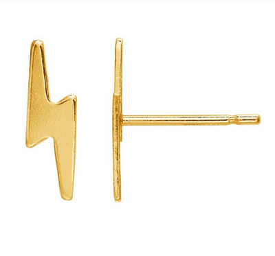 Gypsy Life Yellow Gold-Filled Lighting Bolt Post Earring