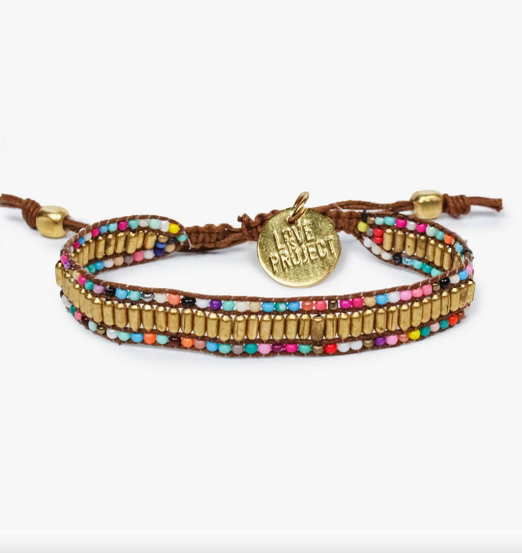 Skinny Gold Darjeeling Double Rainbow Bracelet =