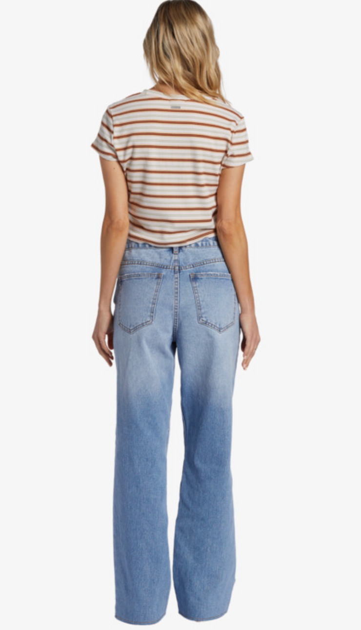 Rachel Low Waist Denim Pants- Medium Indigo Fade