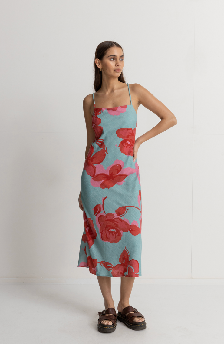 Inferna Floral Bias Cut Midi Dress- Spring